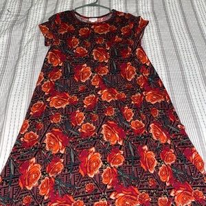 lularoe dress, high in the front and low at the back